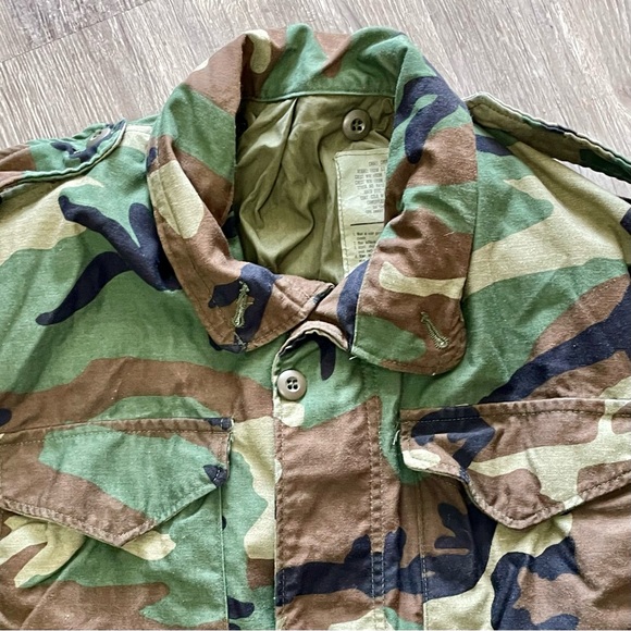 Vintage 1985 MFG Military Army Woodland Camouflage Heavyweight Jacket Field Coat - Picture 5 of 16